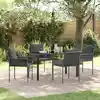 Image de Ensemble De Salle À Manger Pour Jardin 5 Pcs Noir Et Gris Vidaxl