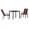 Image de Vidaxl ensemble de salle à manger pour jardin 3 pcs marron et noir