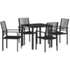 Image de Vidaxl ensemble de salle à manger de jardin 5 pièces noir pvc rotin