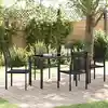 Image de Ensemble De Salle À Manger Pour Jardin 5 Pcs Noir Vidaxl