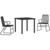 Image de Vidaxl set de 3 pièces salle à manger de jardin noir rattan pvc