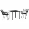 Image de Vidaxl ensemble de salle à manger pour jardin 3 pcs noir