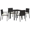 Image de Vidaxl ensemble de jardin 5 pièces noir poly rattan