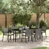 Image de Ensemble De Salle À Manger Pour Jardin 6 Pcs Gris Vidaxl