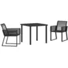 Image de Vidaxl ensemble de salle à manger de jardin 3 pièces noir poly rattan
