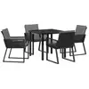 Image de Vidaxl ensemble de salle à manger pour jardin 5 pcs noir