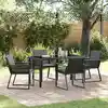 Image de Ensemble De Salle À Manger Pour Jardin 5 Pcs Noir Vidaxl