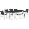 Image de Vidaxl ensemble de salle à manger pour jardin 9 pcs blanc