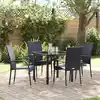 Image de Ensemble De Salle À Manger Pour Jardin 5 Pcs Noir Vidaxl