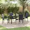 Image de Ensemble De Salle À Manger Pour Jardin 5 Pcs Noir Vidaxl