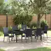 Image de Ensemble De Salle À Manger Pour Jardin 7 Pc Noir Vidaxl