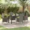 Image de Ensemble De Salle À Manger Pour Jardin Avec Coussin 5 Pcs Gris Vidaxl