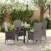 Image de Ensemble De Salle À Manger Pour Jardin Avec Coussin 5 Pcs Gris Vidaxl