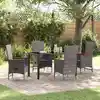 Image de Ensemble De Salle À Manger Pour Jardin Avec Coussin 5 Pcs Gris Vidaxl