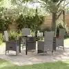 Image de Ensemble De Salle À Manger Pour Jardin 5 Pcs Gris Polyrotin Vidaxl