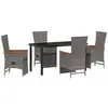 Image de Vidaxl ensemble de salle à manger pour jardin 5 pcs gris polyrotin