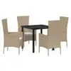 Image de Vidaxl ensemble de salle à manger pour jardin 5 pcs beige polyrotin