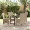 Image de Ensemble De Salle À Manger Pour Jardin 5 Pcs Beige Polyrotin Vidaxl