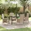 Image de Ensemble De Salle À Manger Pour Jardin 5 Pcs Beige Polyrotin Vidaxl