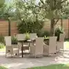 Image de Ensemble De Salle À Manger Pour Jardin 7 Pcs Beige Polyrotin Vidaxl