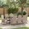 Image de Ensemble De Salle À Manger Pour Jardin 9 Pcs Beige Polyrotin Vidaxl