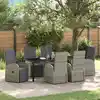 Image de Ensemble De Salle À Manger Pour Jardin 7 Pcs Gris Polyrotin Vidaxl