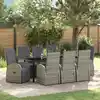 Image de Ensemble De Salle À Manger Pour Jardin 9 Pcs Gris Polyrotin Vidaxl