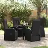 Image de Ensemble De Salle À Manger Pour Jardin 5 Pcs Noir Polyrotin Vidaxl