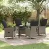 Image de Ensemble De Salle À Manger Pour Jardin 5 Pcs Gris Polyrotin Vidaxl