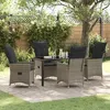 Image de vidaXL Ensemble de salle à manger pour jardin 5 pcs Gris polyrotin 3379550