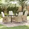 Image de Ensemble De Salle À Manger Pour Jardin 5 Pcs Beige Polyrotin Vidaxl