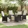 Image de Ensemble De Salle À Manger Pour Jardin 5 Pcs Noir Polyrotin Vidaxl