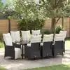 Image de Ensemble De Salle À Manger Pour Jardin 9 Pcs Noir Polyrotin Vidaxl