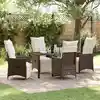 Image de Ensemble De Salle À Manger Pour Jardin 5 Pcs Marron Polyrotin Vidaxl