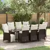 Image de Ensemble De Salle À Manger Pour Jardin 9 Pcs Marron Polyrotin Vidaxl