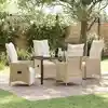 Image de Ensemble De Salle À Manger Pour Jardin 5 Pcs Beige Polyrotin Vidaxl