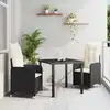 Image de Ensemble De Salle À Manger Pour Jardin 3 Pcs Noir Polyrotin Vidaxl