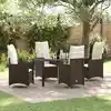 Image de Ensemble De Salle À Manger Pour Jardin 5 Pcs Marron Polyrotin Vidaxl