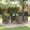 Image de Ensemble De Salle À Manger Pour Jardin 5 Pcs Gris Polyrotin Vidaxl