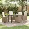 Image de Ensemble De Salle À Manger Pour Jardin 5 Pcs Beige Polyrotin Vidaxl