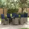Image de Ensemble De Salle À Manger Pour Jardin 7 Pc Noir Polyrotin Vidaxl