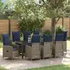 Image de Ensemble De Salle À Manger Pour Jardin 9 Pc Noir Polyrotin Vidaxl