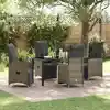 Image de Ensemble De Salle À Manger Pour Jardin 5 Pc Gris Polyrotin Vidaxl
