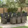 Image de Ensemble De Salle À Manger Pour Jardin 9 Pcs Beige Polyrotin Vidaxl