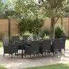Image de Ensemble De Salle À Manger Pour Jardin 9 Pcs Noir Polyrotin Vidaxl