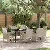 Image de Ensemble De Salle À Manger Pour Jardin 7 Pcs Gris Clair Vidaxl