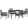 Image de Vidaxl ensemble de salle à manger de jardin 5 pièces avec coussins marron en poly rattan