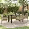 Image de Ensemble De Salle À Manger Pour Jardin 5 Pcs Beige Polyrotin Vidaxl