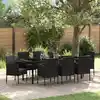 Image de Ensemble De Salle À Manger Pour Jardin 9 Pc Noir Polyrotin Vidaxl