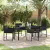 Image de Ensemble De Salle À Manger Pour Jardin 5 Pcs Noir Polyrotin Vidaxl